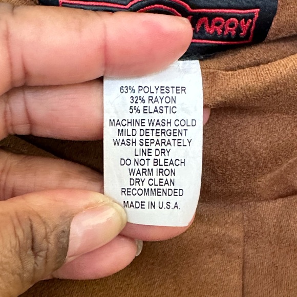 Krazy Larry Suede Feel Brown Pull On Pants Size 14 - Picture 4 of 4